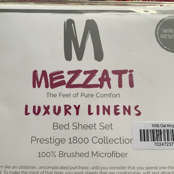 Mezzati Wrinkle Resistant Luxury Linens Bed Sheet Set Ivory California King - Picture 5 of 7